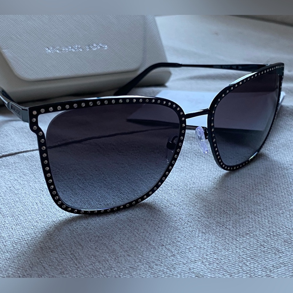 NWT Michael Kors Stockholm Rhinestone Sunglasses Black MK1098B - Picture 9 of 16